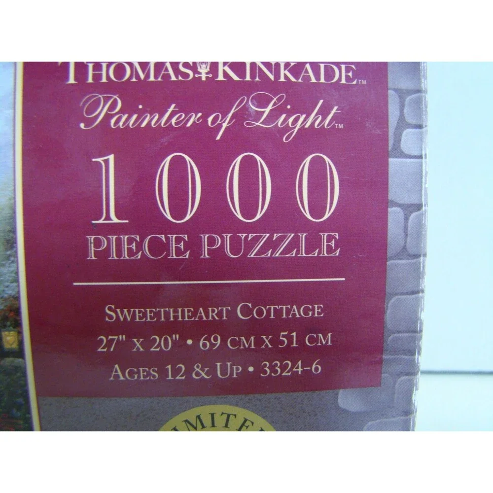 Thomas Kinkade Puzzle Sweetheart Cottage Flower Street Clock 1000 Piece Jigsaw